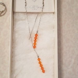 Orange Swarovski crystal earrings